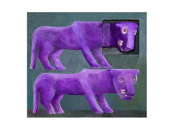 Two Purple Lions